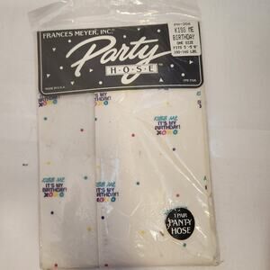 Vintage 1991 Party Hose Kiss Me It's My Birthday NIP